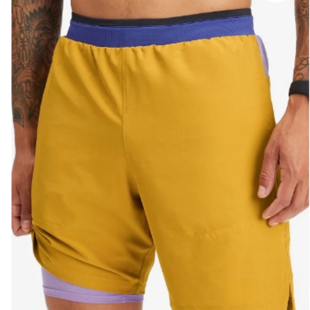 EUC Fabletics The Fundamental Short II (Lined) Combat Gold Block 7in XL